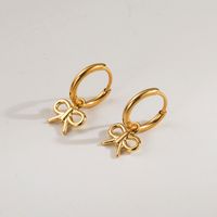 304 Stainless Steel 18K Gold Plated IG Style Sweet Artistic Polishing Butterfly Bow Knot Rings Earrings Necklace sku image 37