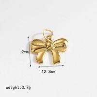 304 Stainless Steel 18K Gold Plated IG Style Sweet Artistic Polishing Butterfly Bow Knot Rings Earrings Necklace sku image 6