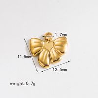 304 Stainless Steel 18K Gold Plated IG Style Sweet Artistic Polishing Butterfly Bow Knot Rings Earrings Necklace sku image 1