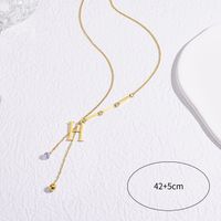 Titanium Steel 18K Gold Plated Basic Modern Style Classic Style Plating Inlay Letter Zircon Pendant Necklace main image 2