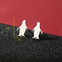 1 Paar Basic Moderner Stil Klassischer Stil Menschlich Pinguin Anmerkungen Polieren Überzug Edelstahl 304 18 Karat Vergoldet Ohrstecker sku image 3