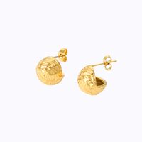 1 Pair Casual Simple Style Round Solid Color Plating 304 Stainless Steel Ear Studs main image 6