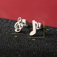 1 Pair Basic Modern Style Classic Style Human Penguin Notes Polishing Plating 304 Stainless Steel 18K Gold Plated Ear Studs sku image 6