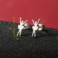 1 Pair Basic Modern Style Classic Style Human Penguin Notes Polishing Plating 304 Stainless Steel 18K Gold Plated Ear Studs sku image 8