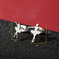 1 Pair Basic Modern Style Classic Style Human Penguin Notes Polishing Plating 304 Stainless Steel 18K Gold Plated Ear Studs sku image 9