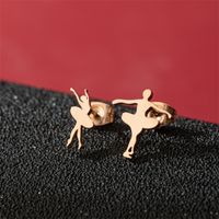 1 Pair Basic Modern Style Classic Style Human Penguin Notes Polishing Plating 304 Stainless Steel 18K Gold Plated Ear Studs sku image 35