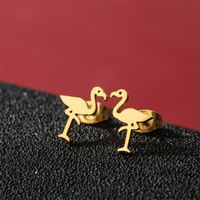 1 Pair Basic Modern Style Classic Style Human Penguin Notes Polishing Plating 304 Stainless Steel 18K Gold Plated Ear Studs sku image 13