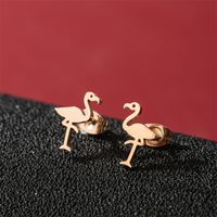 1 Pair Basic Modern Style Classic Style Human Penguin Notes Polishing Plating 304 Stainless Steel 18K Gold Plated Ear Studs sku image 14