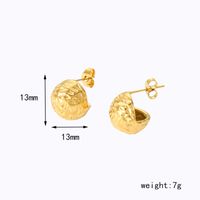 1 Pair Casual Simple Style Round Solid Color Plating 304 Stainless Steel Ear Studs sku image 1