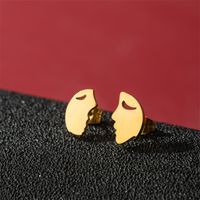 1 Pair Basic Modern Style Classic Style Human Penguin Notes Polishing Plating 304 Stainless Steel 18K Gold Plated Ear Studs sku image 22