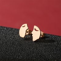 1 Pair Basic Modern Style Classic Style Human Penguin Notes Polishing Plating 304 Stainless Steel 18K Gold Plated Ear Studs sku image 23