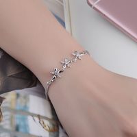 Wholesale Simple Style Classic Style Flower Copper Inlay Rhinestones Bracelets sku image 1