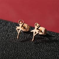 1 Pair Basic Modern Style Classic Style Human Penguin Notes Polishing Plating 304 Stainless Steel 18K Gold Plated Ear Studs sku image 32