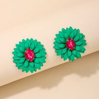 1 Pair Simple Style Classic Style Flower Patchwork Alloy Ear Studs main image 2