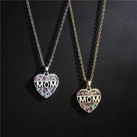 Wholesale Casual Simple Style Letter Copper Inlay 14K Gold Plated Rhinestones Pendant Necklace main image 1