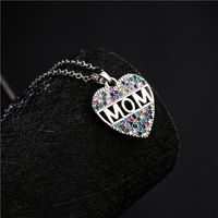 Wholesale Casual Simple Style Letter Copper Inlay 14K Gold Plated Rhinestones Pendant Necklace main image 3