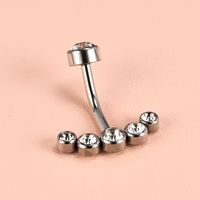 1 Piece Belly Rings Simple Style Classic Style Solid Color 302 Stainless Steel 316 Stainless Steel  Polishing Rhinestone Inlay Diamond Belly Rings sku image 3
