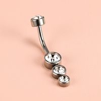 1 Piece Belly Rings Simple Style Classic Style Solid Color 302 Stainless Steel 316 Stainless Steel  Polishing Rhinestone Inlay Diamond Belly Rings sku image 1