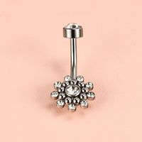 1 Piece Belly Rings Simple Style Classic Style Solid Color 302 Stainless Steel 316 Stainless Steel  Polishing Rhinestone Inlay Diamond Belly Rings sku image 9