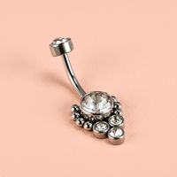 1 Piece Belly Rings Simple Style Classic Style Solid Color 302 Stainless Steel 316 Stainless Steel  Polishing Rhinestone Inlay Diamond Belly Rings sku image 4