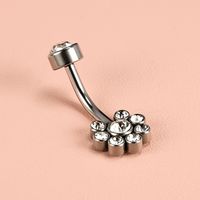 1 Piece Belly Rings Simple Style Classic Style Solid Color 302 Stainless Steel 316 Stainless Steel  Polishing Rhinestone Inlay Diamond Belly Rings sku image 5