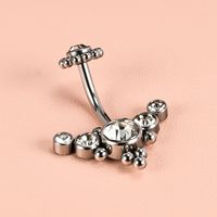 1 Piece Belly Rings Simple Style Classic Style Solid Color 302 Stainless Steel 316 Stainless Steel  Polishing Rhinestone Inlay Diamond Belly Rings sku image 6