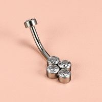 1 Piece Belly Rings Simple Style Classic Style Solid Color 302 Stainless Steel 316 Stainless Steel  Polishing Rhinestone Inlay Diamond Belly Rings sku image 7