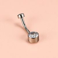 1 Piece Belly Rings Simple Style Classic Style Solid Color 302 Stainless Steel 316 Stainless Steel  Polishing Rhinestone Inlay Diamond Belly Rings sku image 2