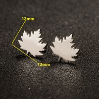 1 Pair Lady Modern Style Sweet Maple Leaf Solid Color Notes Polishing Plating 304 Stainless Steel 18K Gold Plated Ear Studs main image 2