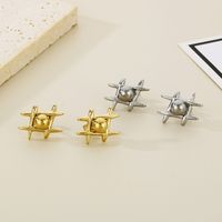 1 Pair Basic Modern Style Classic Style Round Solid Color 304 Stainless Steel 18K Gold Plated Ear Studs main image 3