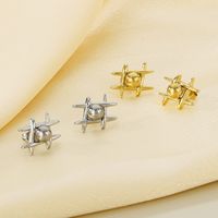 1 Pair Basic Modern Style Classic Style Round Solid Color 304 Stainless Steel 18K Gold Plated Ear Studs main image 4