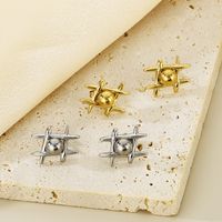 1 Pair Basic Modern Style Classic Style Round Solid Color 304 Stainless Steel 18K Gold Plated Ear Studs main image 5