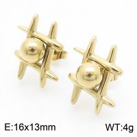 1 Par Básico Estilo Moderno Estilo Clásico Ronda Color Sólido Acero Inoxidable 304 Chapados en oro de 18k Pendientes sku image 2