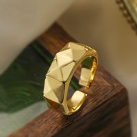 Kupfer 18 Karat Vergoldet Einfacher Stil Pendeln Überzug Geometrisch Offener Ring main image 6