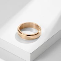 Fitness Solid Color 304 Stainless Steel 18K Gold Plated Rings In Bulk main image 5