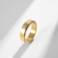 Fitness Solid Color 304 Stainless Steel 18K Gold Plated Rings In Bulk main image 3