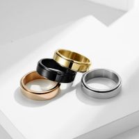 Fitness Solid Color 304 Stainless Steel 18K Gold Plated Rings In Bulk main image 1