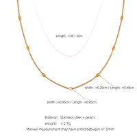 304 Stainless Steel 18K Gold Plated Simple Style Inlay Solid Color Freshwater Pearl Pearl Necklace main image 7