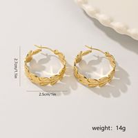 1 Pair Sweet Pastoral Simple Style Leaves 201 Stainless Steel 18K Gold Plated Earrings sku image 1