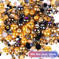 Simple Style Round Resin Rhinestone Nail Decoration Accessories 1200 Pieces Per Pack main image 2