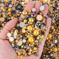 Simple Style Round Resin Rhinestone Nail Decoration Accessories 1200 Pieces Per Pack sku image 3