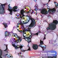Simple Style Round Resin Rhinestone Nail Decoration Accessories 1200 Pieces Per Pack main image 7