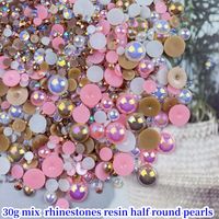 Simple Style Round Resin Rhinestone Nail Decoration Accessories 1200 Pieces Per Pack main image 4