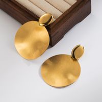 1 Pair Vintage Style Exaggerated Irregular Round 304 Stainless Steel 18K Gold Plated Drop Earrings main image 4
