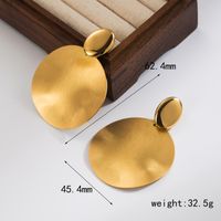 1 Pair Vintage Style Exaggerated Irregular Round 304 Stainless Steel 18K Gold Plated Drop Earrings main image 3
