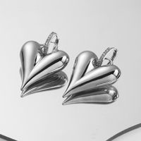 1 Pair Simple Style Commute Heart Shape Inlay Copper Zircon 18K Gold Plated Drop Earrings sku image 1