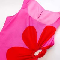 Women's Sheath Dress Streetwear U Neck Printing Sleeveless Flower Midi Dress Holiday Daily main image 4