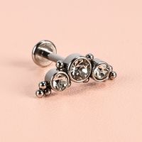 1 Piece Lip Rings Simple Style Solid Color 302 Stainless Steel 316 Stainless Steel  Inlay Diamond Lip Rings sku image 4
