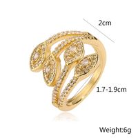 Le Cuivre Plaqué Or 18K Style IG Rétro Exagéré Placage Incruster Géométrique Zircon Anneau Ouvert main image 3