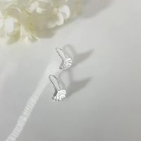 1 Pair Sweet Simple Style Ginkgo Leaf Polishing Sterling Silver White Gold Plated Earrings main image 2